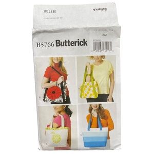 Butterick Sewing Pattern B5766 Tote Bag Handbag Purse
